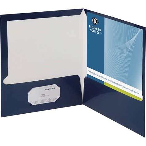 two pocket folders with business card holder